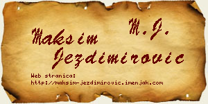 Maksim Jezdimirović vizit kartica